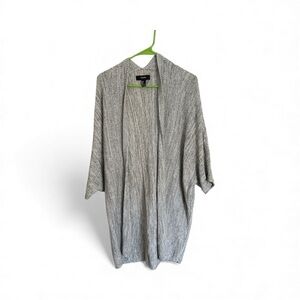 Gray Open Front Cardigan
